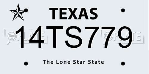 14TS779 Texas License Plate