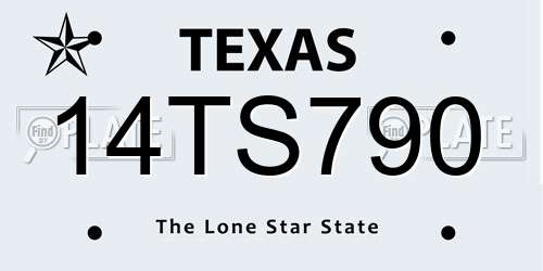 14TS790 Texas License Plate