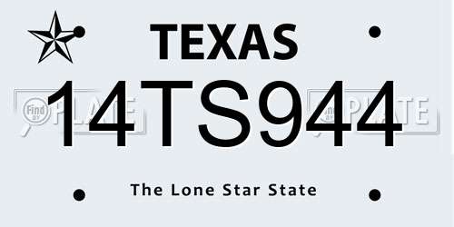 14TS944 Texas License Plate