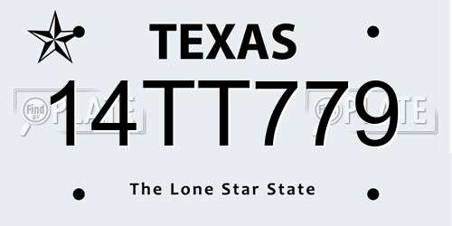14TT779 Texas License Plate