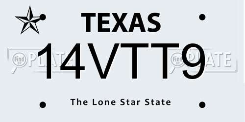 14VTT9 Texas License Plate