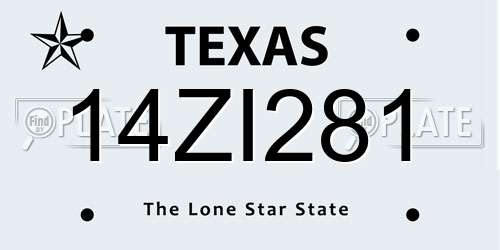 14ZI281 Texas License Plate