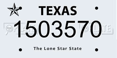 1503570 Texas License Plate