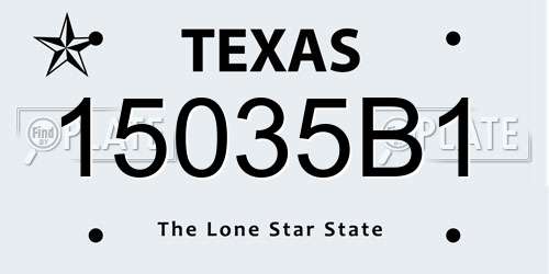 15035B1 Texas License Plate