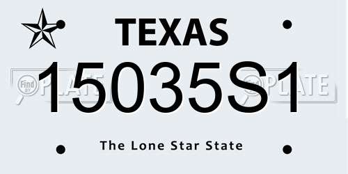 15035S1 Texas License Plate