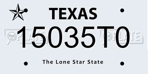 15035T0 Texas License Plate