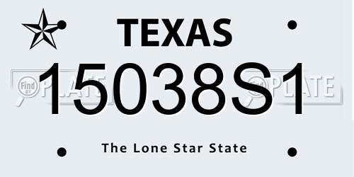15038S1 Texas License Plate