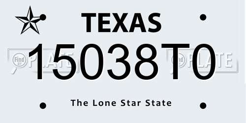 15038T0 Texas License Plate