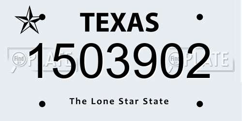 1503902 Texas License Plate
