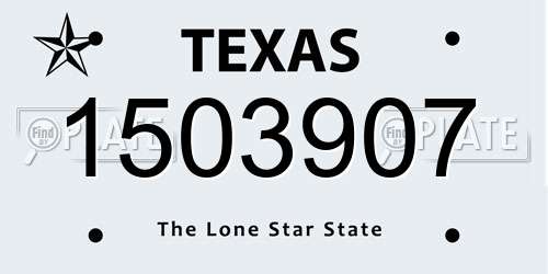 1503907 Texas License Plate