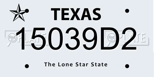15039D2 Texas License Plate
