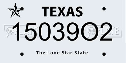 15039O2 Texas License Plate