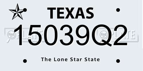15039Q2 Texas License Plate