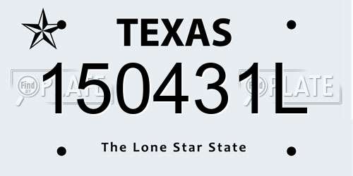 150431L Texas License Plate