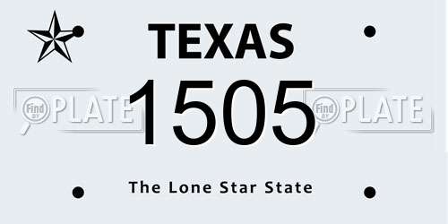 1505 Texas License Plate