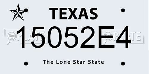 15052E4 Texas License Plate