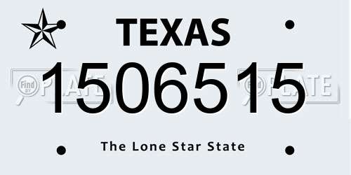 1506515 Texas License Plate
