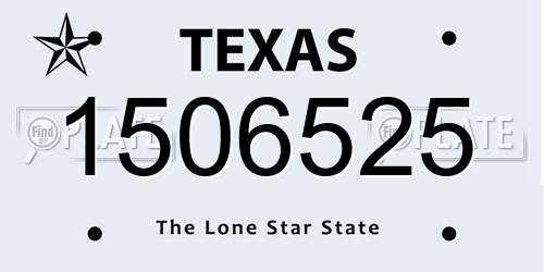 1506525 Texas License Plate