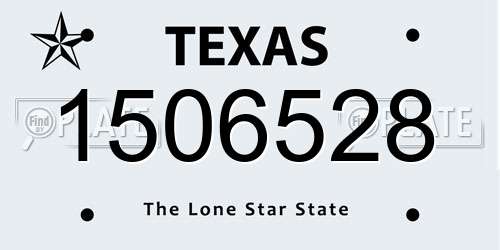1506528 Texas License Plate
