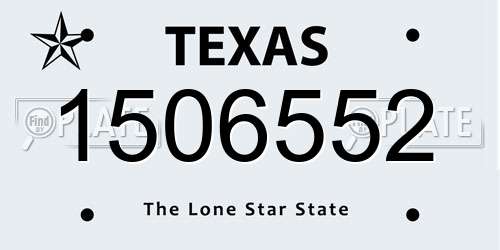 1506552 Texas License Plate