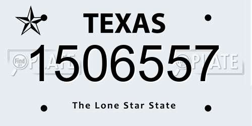1506557 Texas License Plate
