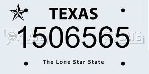 1506565 Texas License Plate