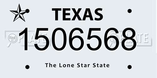 1506568 Texas License Plate