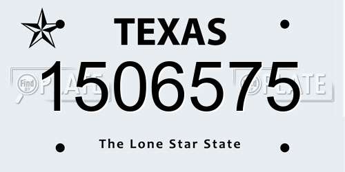 1506575 Texas License Plate