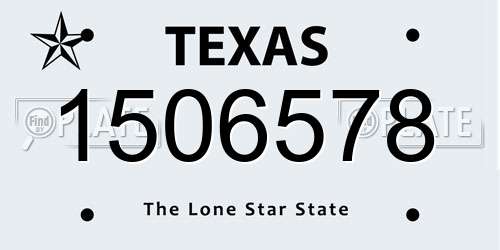 1506578 Texas License Plate