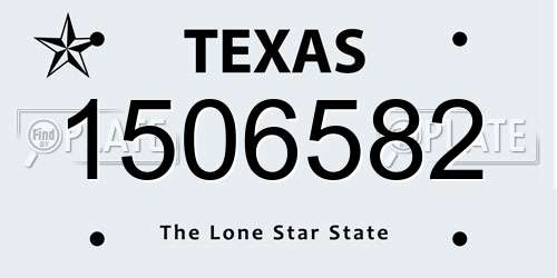 1506582 Texas License Plate