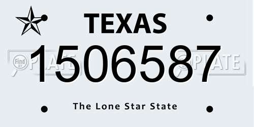 1506587 Texas License Plate