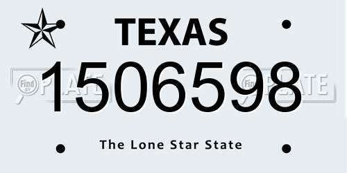 1506598 Texas License Plate