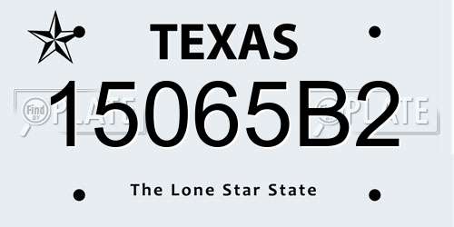 15065B2 Texas License Plate