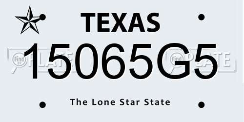 15065G5 Texas License Plate
