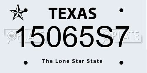 15065S7 Texas License Plate