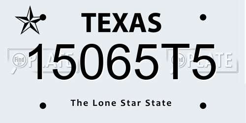 15065T5 Texas License Plate
