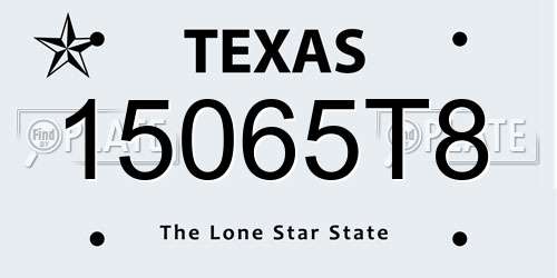 15065T8 Texas License Plate