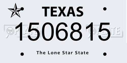 1506815 Texas License Plate