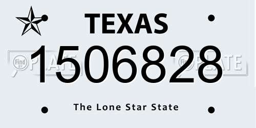 1506828 Texas License Plate