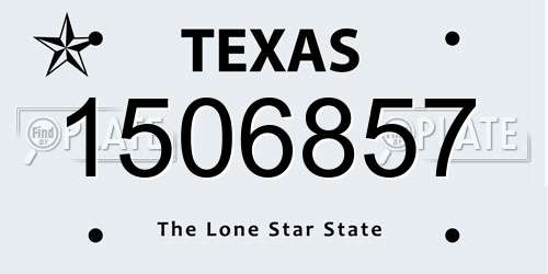 1506857 Texas License Plate