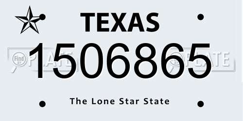 1506865 Texas License Plate