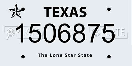 1506875 Texas License Plate