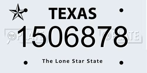 1506878 Texas License Plate