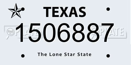 1506887 Texas License Plate