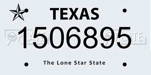 1506895 Texas License Plate