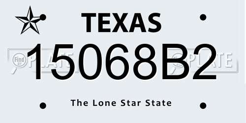 15068B2 Texas License Plate