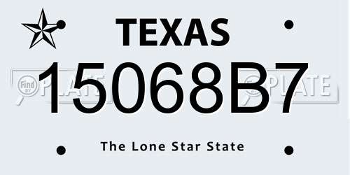 15068B7 Texas License Plate