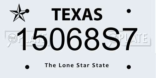 15068S7 Texas License Plate