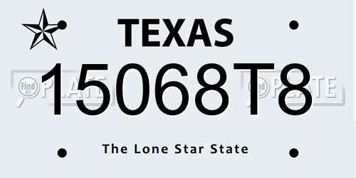 15068T8 Texas License Plate