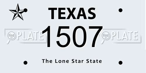 1507 Texas License Plate